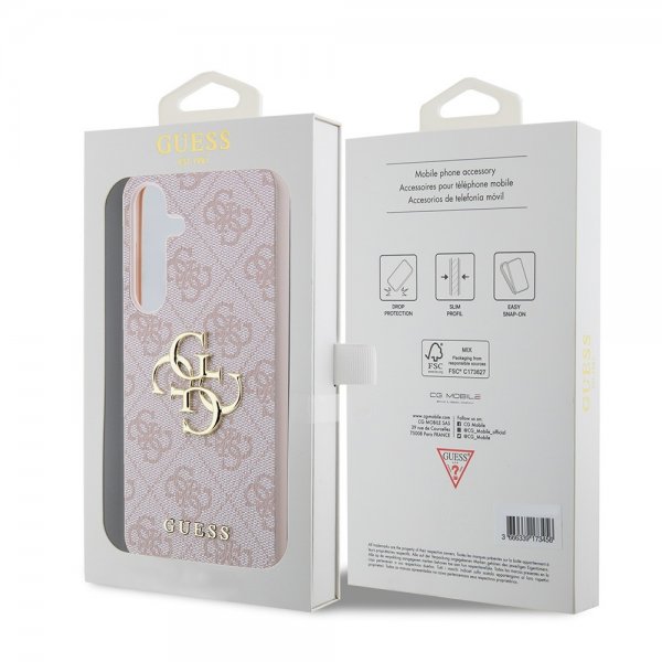 Guess Samsung Galaxy S24 Plus Skal 4G Metal Logo Rosa