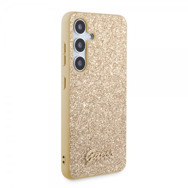 Guess Samsung Galaxy S24 Plus Skal Fixed Glitter Guld