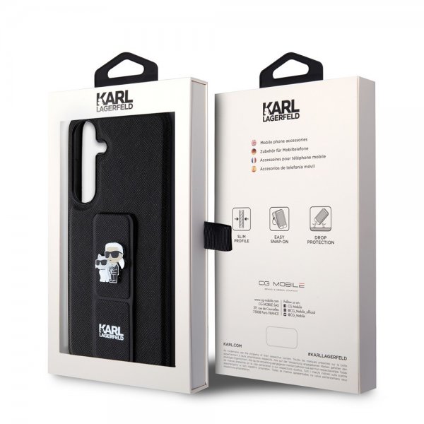 Karl Lagerfeld Samsung Galaxy S24 Plus Skal Grip & Stand Saffiano Svart