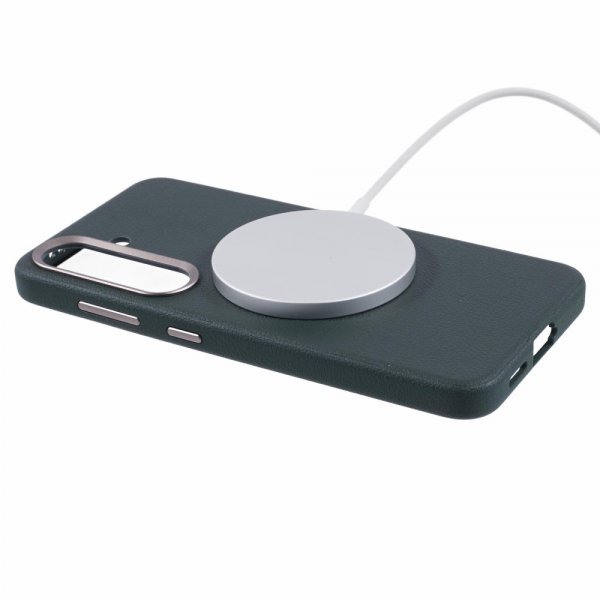 X-Level Samsung Galaxy S24 Plus Skal Lädertextur MagSafe Grön