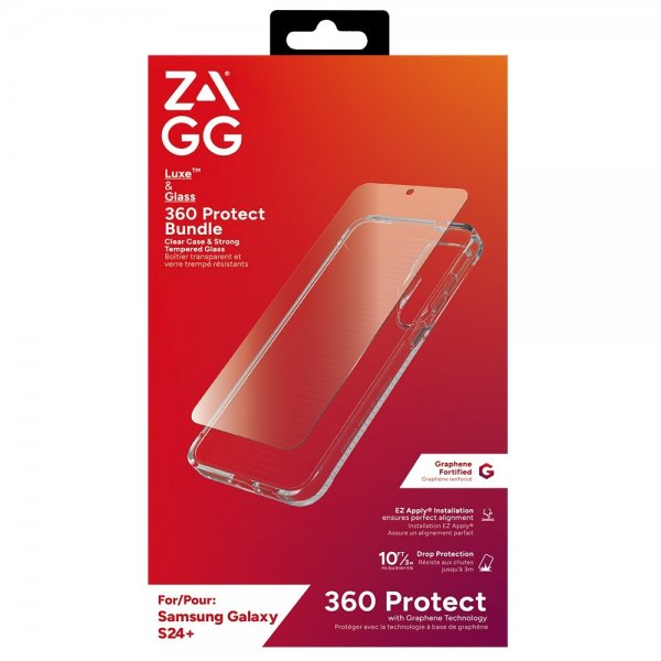 ZAGG Samsung Galaxy S24 Plus Skal och Skärmskydd Luxe & Glass 360 Protect Bundle