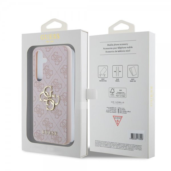Guess Samsung Galaxy S24 Skal 4G Metal Logo Rosa