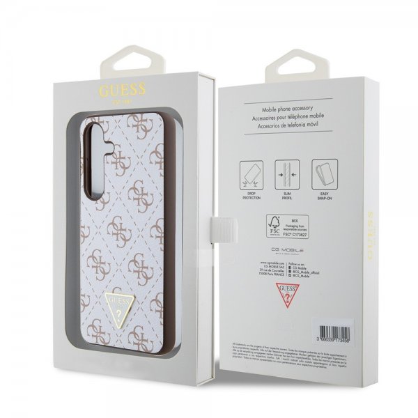 Guess Samsung Galaxy S24 Skal 4G Print Grained Vit