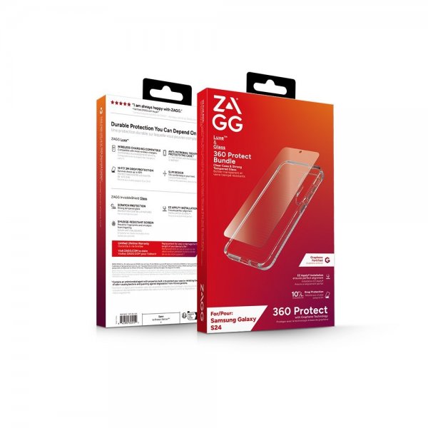 ZAGG Samsung Galaxy S24 Skal och Skärmskydd Luxe & Glass 360 Protect Bundle