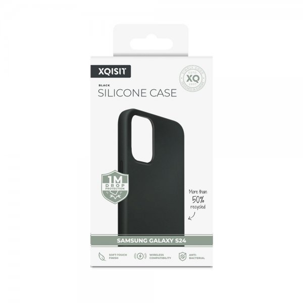Xqisit Samsung Galaxy S24 Skal Silicone Case Svart