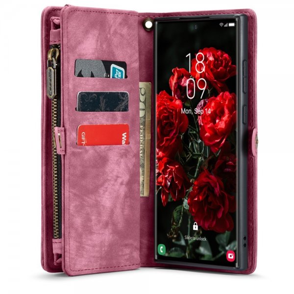 CaseMe Samsung Galaxy S24 Ultra Fodral 008 Series Löstagbart Skal Röd
