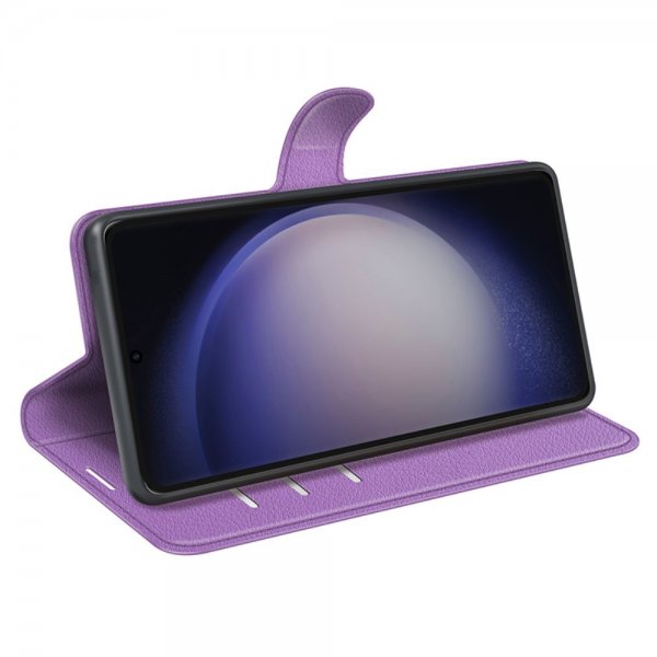 Samsung Galaxy S24 Ultra Fodral Litchi Lila