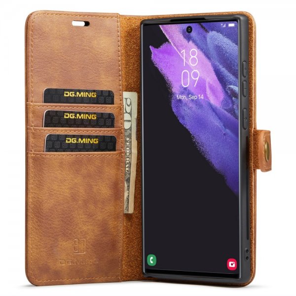 Dg.Ming Samsung Galaxy S24 Ultra Fodral med Löstagbart Skal Brun