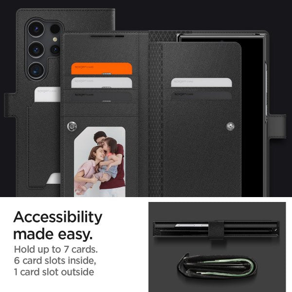 Spigen Samsung Galaxy S24 Ultra Fodral Wallet S Plus Svart
