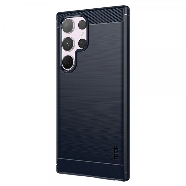 Mofi Samsung Galaxy S24 Ultra Skal Borstad Kolfibertextur Blå