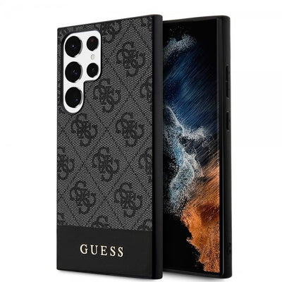 Guess Samsung Galaxy S24 Ultra Skal Bottom Stripe Metal Logo Svart