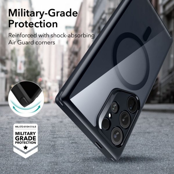 ESR Samsung Galaxy S24 Ultra Skal Classic Hybrid HaloLock Clear Black