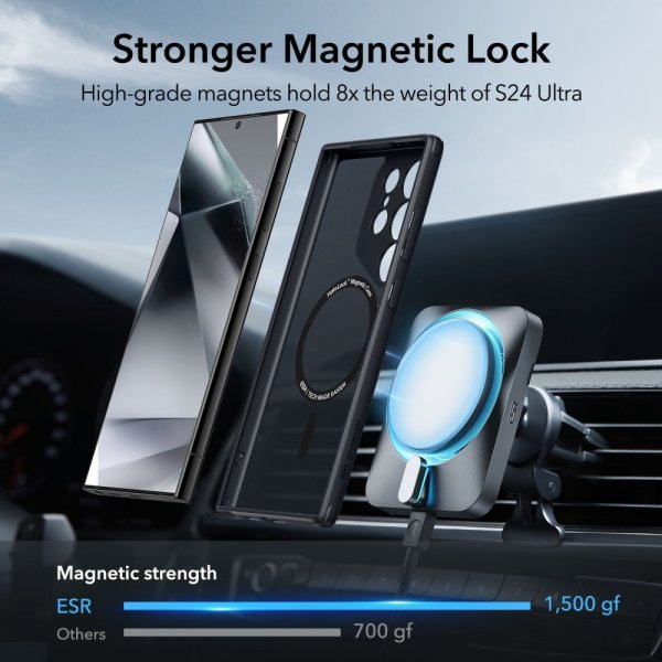ESR Samsung Galaxy S24 Ultra Skal Classic Hybrid HaloLock Frosted Black