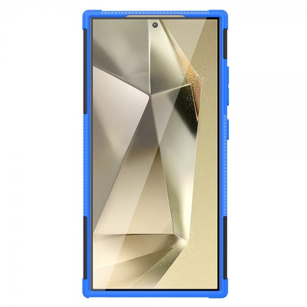 Samsung Galaxy S24 Ultra Skal Däckmönster Stativfunktion Blå