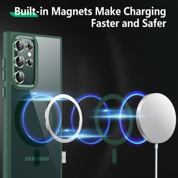 Samsung Galaxy S24 Ultra Skal Färgad Kant MagSafe Grön