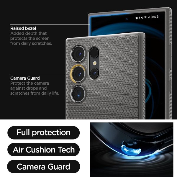 Spigen Samsung Galaxy S24 Ultra Skal Liquid Air Marble Grey