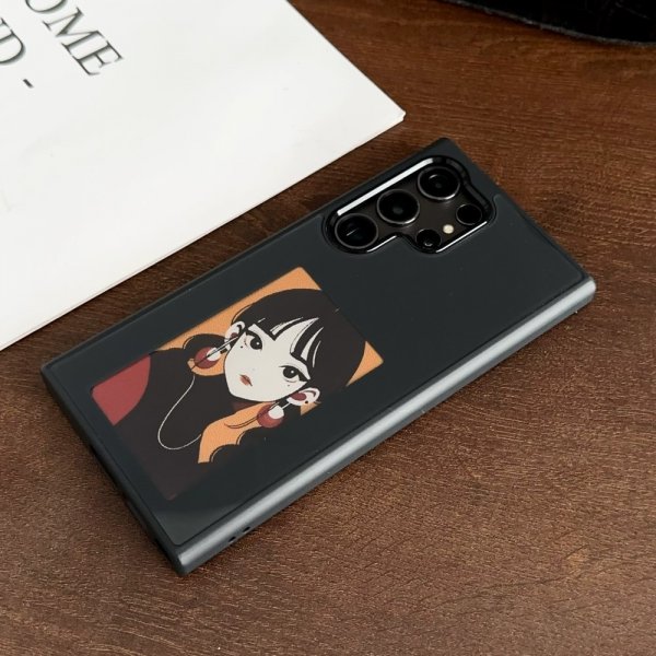 Samsung Galaxy S24 Ultra Skal med Inbyggd Display E Ink Case Svart