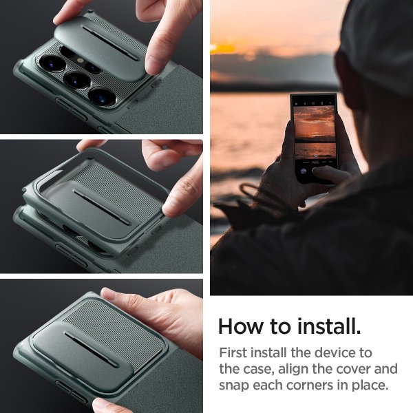 Spigen Samsung Galaxy S24 Ultra Skal Optik Armor Abyss Green