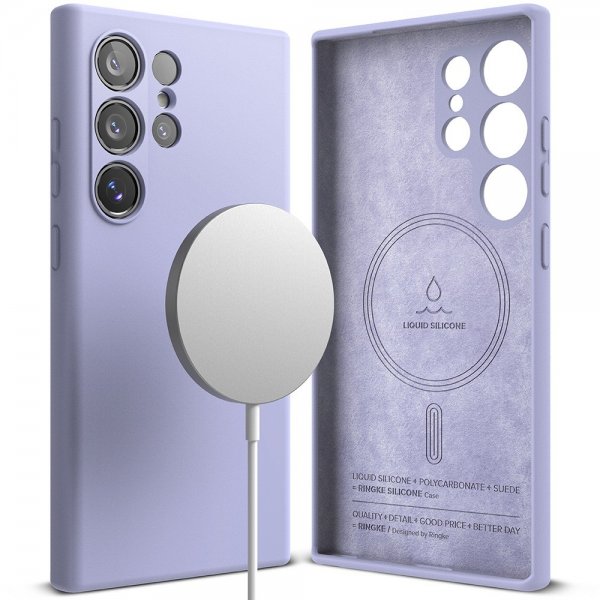 Ringke Samsung Galaxy S24 Ultra Skal Silicone Magnetic Lavender