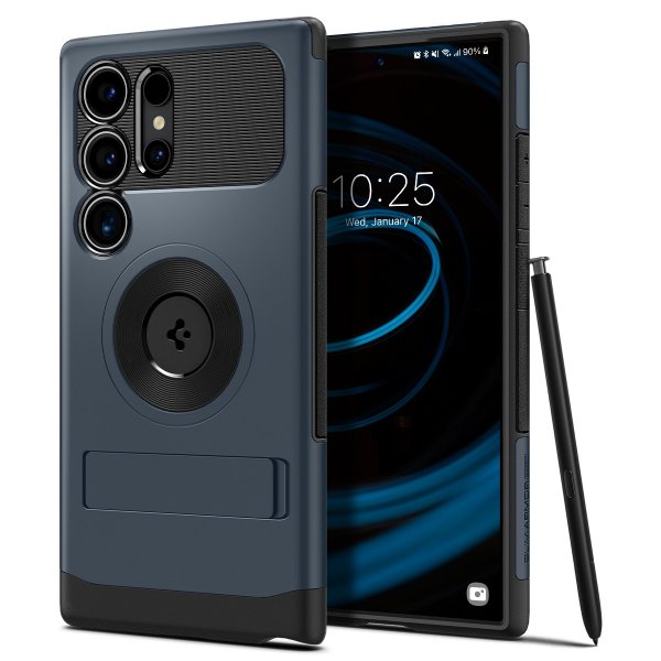 Spigen Samsung Galaxy S24 Ultra Skal Slim Armor MagFit Metal Slate
