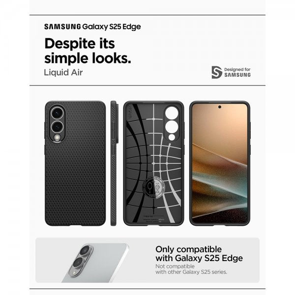 Spigen Samsung Galaxy S25 Edge Skal Liquid Air Matte Black