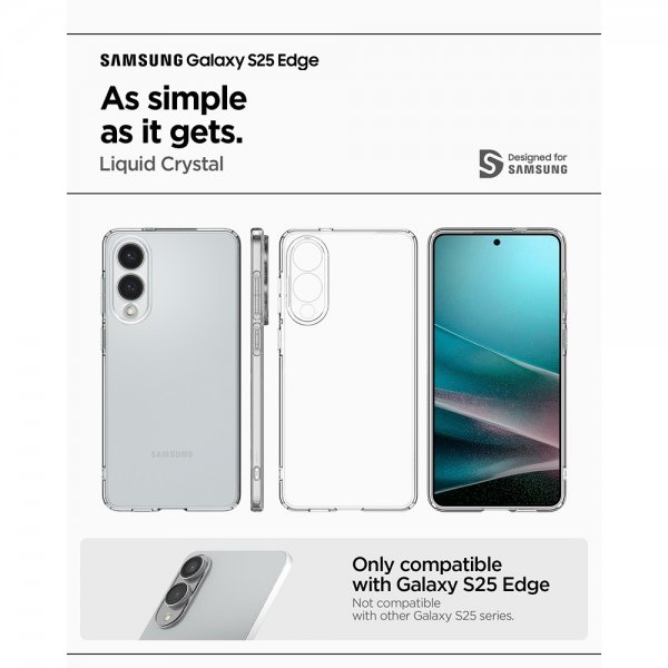 Spigen Samsung Galaxy S25 Edge Skal Liquid Crystal Transparent