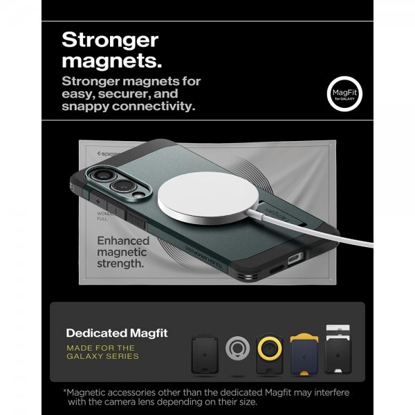 Spigen Samsung Galaxy S25 Edge Skal Tough Armor MagFit Abyss Green