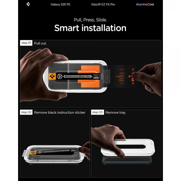Spigen Samsung Galaxy S25 FE Skärmskydd GLAS.tR EZ Fit Pro 2-pack