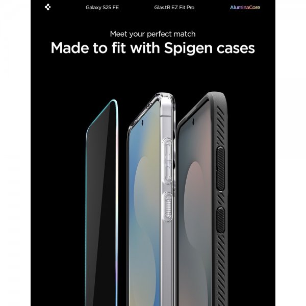 Spigen Samsung Galaxy S25 FE Skärmskydd GLAS.tR EZ Fit Pro 2-pack