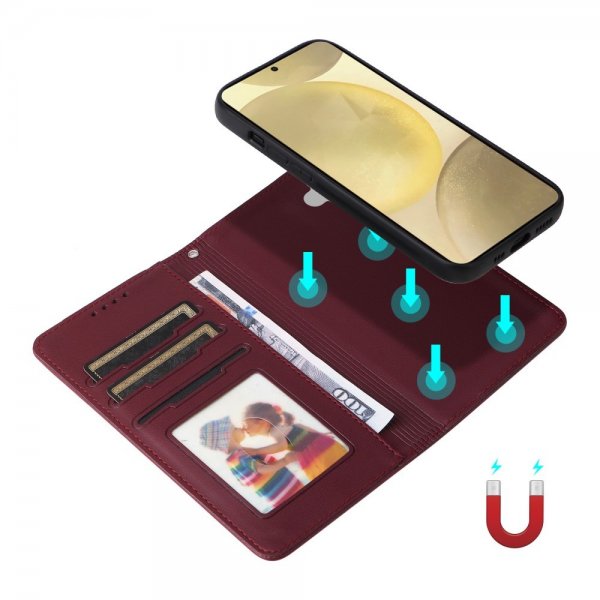 Betopnice Samsung Galaxy S25 Fodral med Löstagbart Skal 005 Röd