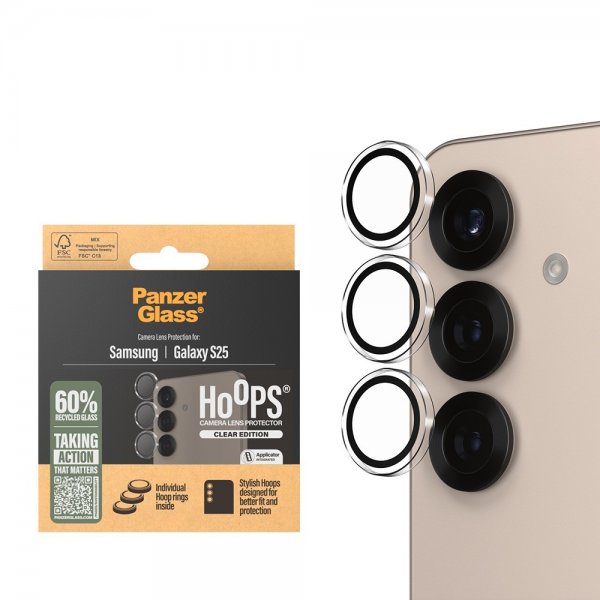 PanzerGlass Samsung Galaxy S25 Kameraskydd Hoops Transparent