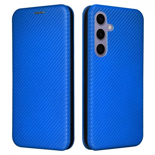 Samsung Galaxy S25 Plus Fodral Kolfibertextur Blå