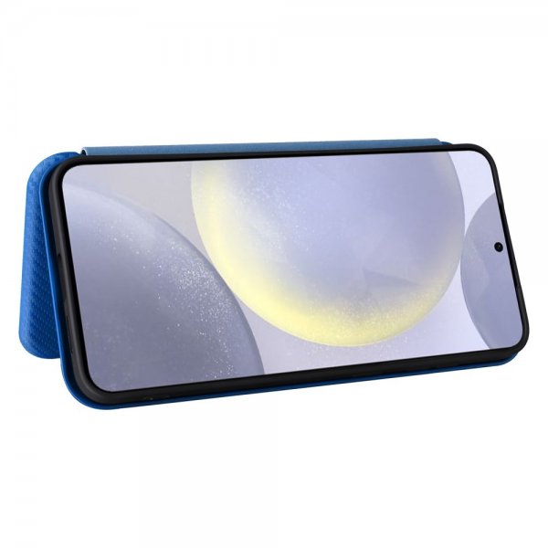 Samsung Galaxy S25 Plus Fodral Kolfibertextur Blå