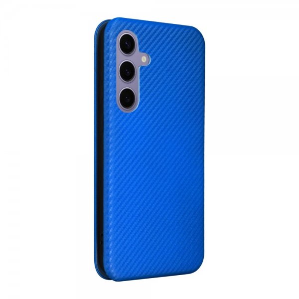Samsung Galaxy S25 Plus Fodral Kolfibertextur Blå