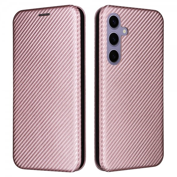 Samsung Galaxy S25 Plus Fodral Kolfibertextur Roseguld