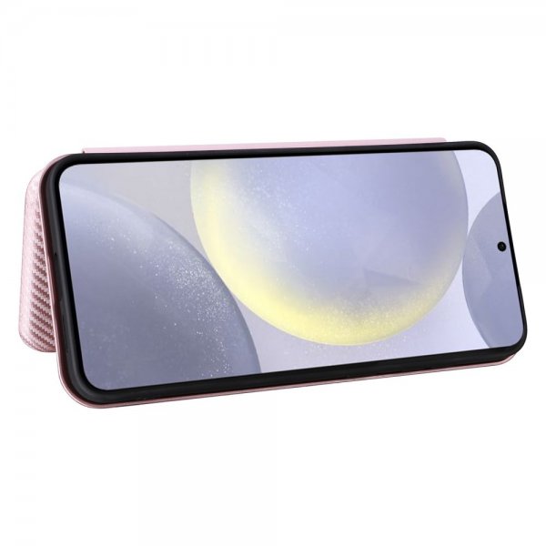 Samsung Galaxy S25 Plus Fodral Kolfibertextur Roseguld