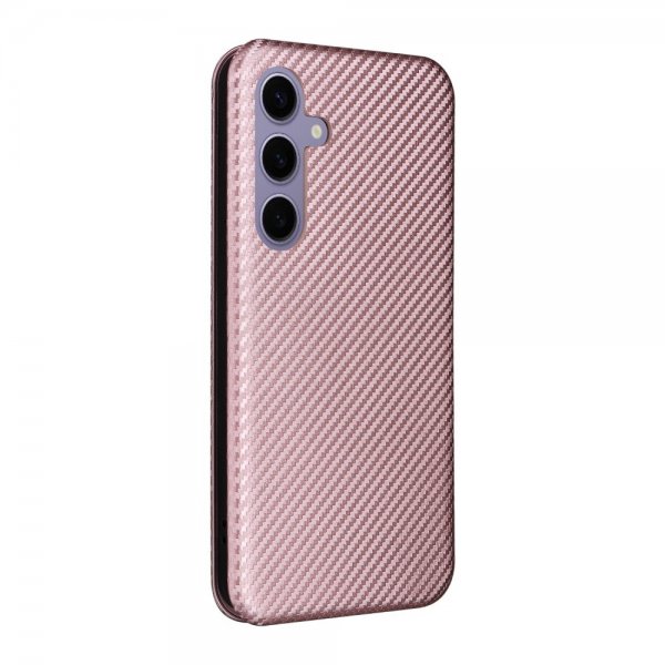 Samsung Galaxy S25 Plus Fodral Kolfibertextur Roseguld