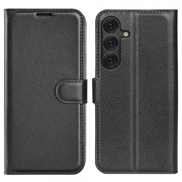 Samsung Galaxy S25 Plus Fodral Litchi Svart