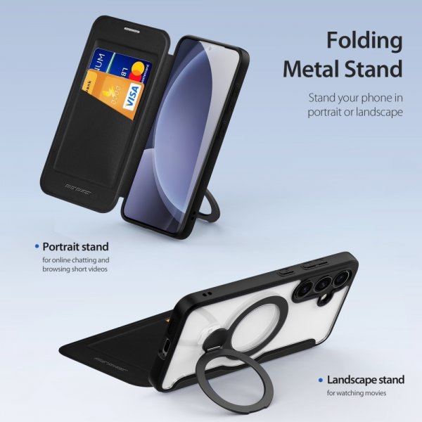 Dux Ducis Samsung Galaxy S25 Plus Fodral Skin X Pro Series Kickstand MagSafe Svart