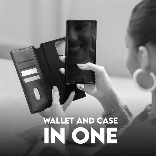 CARE by PanzerGlass Samsung Galaxy S25 Plus Fodral Tango Two-in-One Wallet MagSafe Svart