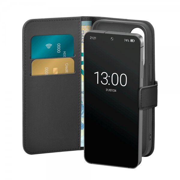 Puro Samsung Galaxy S25 Plus Fodral Wallet Stand Svart