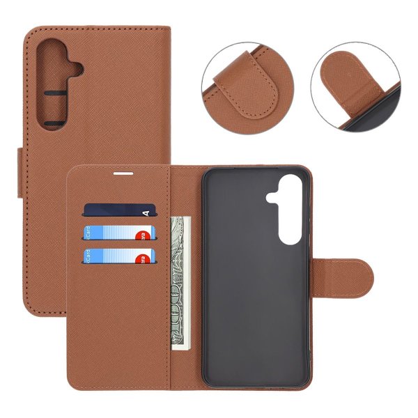Samsung Galaxy S25 Plus Fodral med Kortfack Stativfunktion Brun