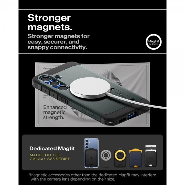 Spigen Samsung Galaxy S25 Plus Skal Tough Armor MagFit Abyss Green