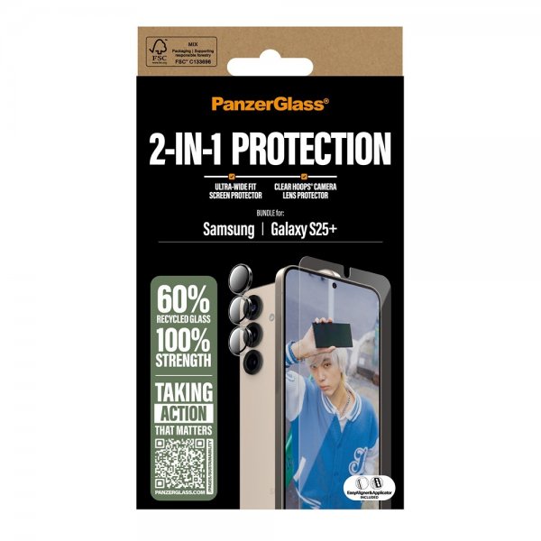 PanzerGlass Samsung Galaxy S25 Plus Skärmskydd och Kameraskydd 2-in-1 Bundle