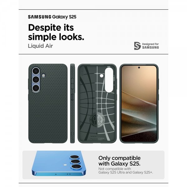 Spigen Samsung Galaxy S25 Skal Liquid Air Abyss Green