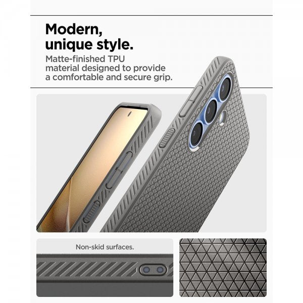 Spigen Samsung Galaxy S25 Skal Liquid Air Marble Gray