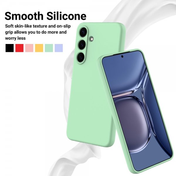 Samsung Galaxy S25 Skal med Strap Silikon Grön