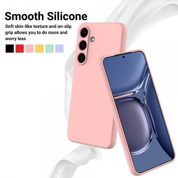 Samsung Galaxy S25 Skal med Strap Silikon Rosa