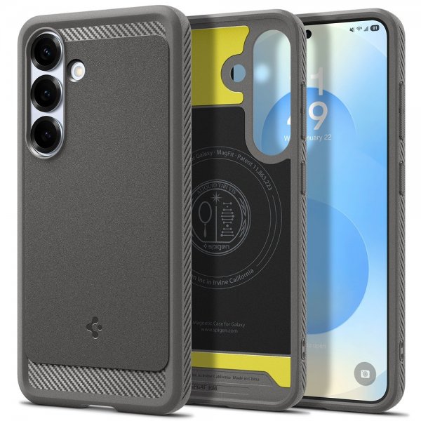 Spigen Samsung Galaxy S25 Skal Rugged Armor MagFit Marble Gray