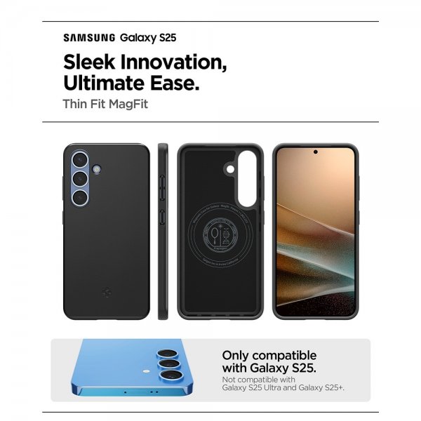 Spigen Samsung Galaxy S25 Skal Thin Fit MagFit Svart